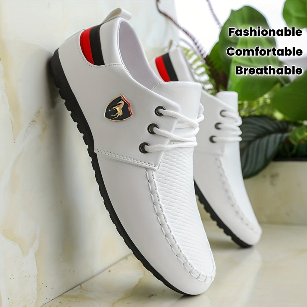 A Pair of Men's Fashion Casual Shoes, Trendy Versatile Sports Casual Men's Shoes, Comfortable Breathable Driving Shoes