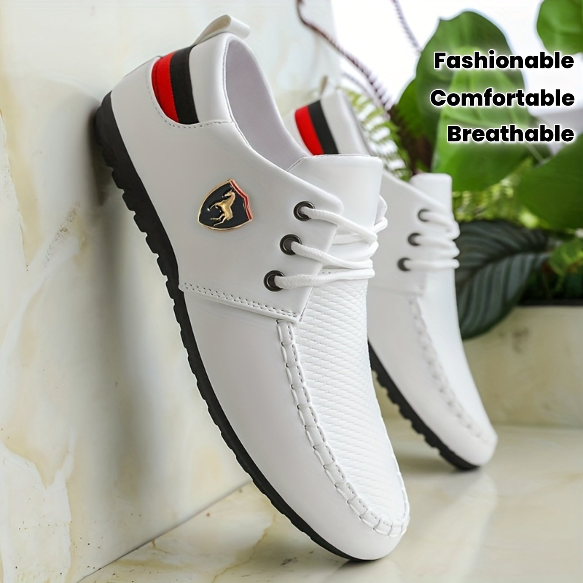 A Pair of Men's Fashion Casual Shoes, Trendy Versatile Sports Casual Men's Shoes, Comfortable Breathable Driving Shoes