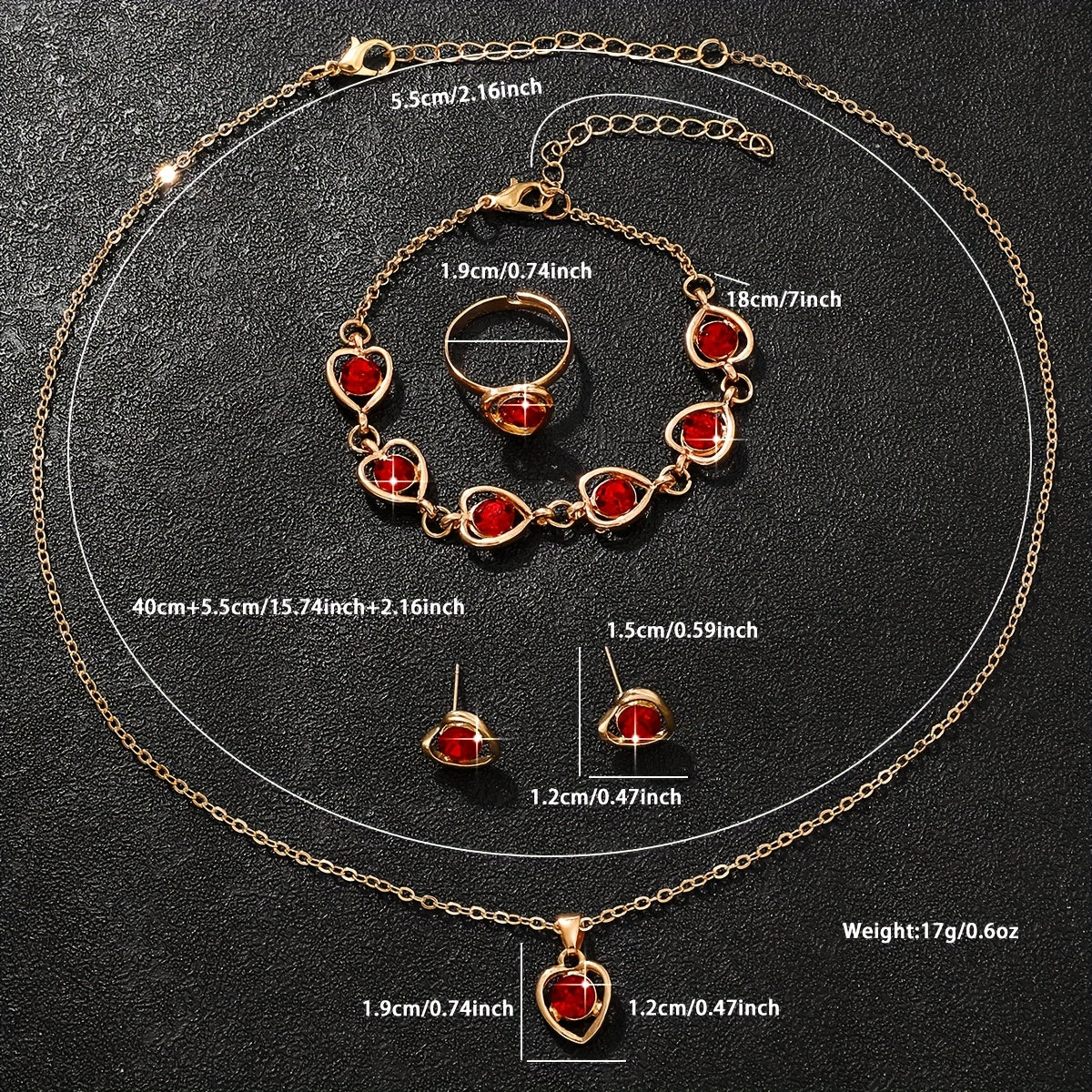 6pcs Luxury Resort Style Analog Quartz Women's Watch Set, 1pc Square Dial Watch + 5pcs Heart-Shaped Jewelry Set, Perfect Holiday Gift for Sisters, Ideal for Thanksgiving and Christmas