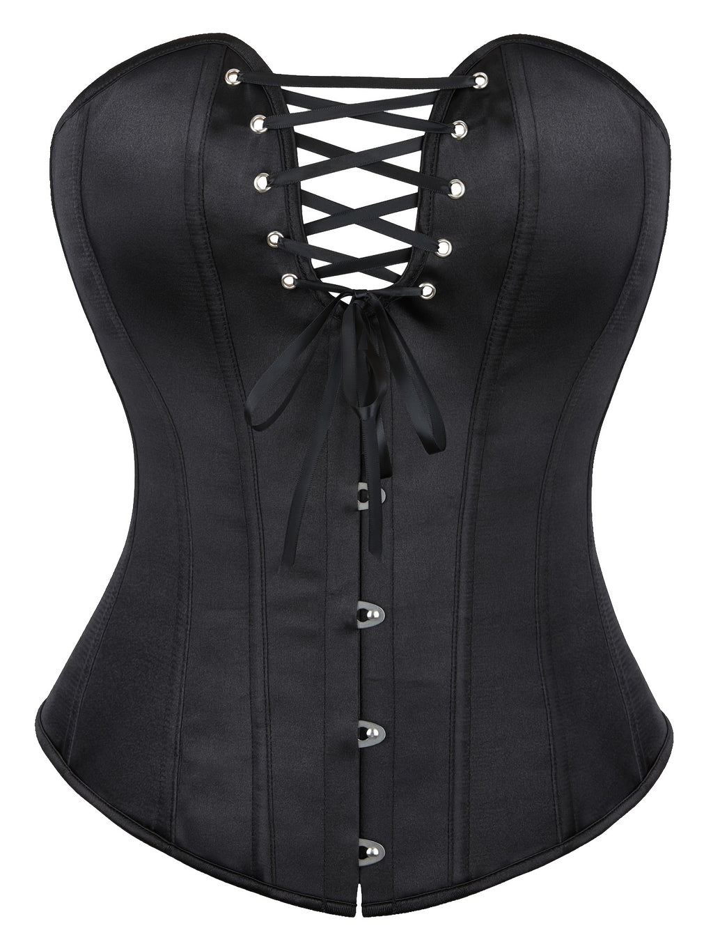 A Women's Strapless Elegant Satin Waist Cinched Tight Top, Classic Black High-end Back Tied Tight Corset, Stylish Design with a Cinched Waist and Beautiful Fit, Suitable for Party Outfits and Daily Wear