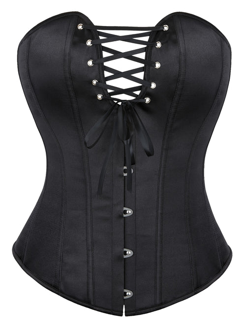 A Women's Strapless Elegant Satin Waist Cinched Tight Top, Classic Black High-end Back Tied Tight Corset, Stylish Design with a Cinched Waist and Beautiful Fit, Suitable for Party Outfits and Daily Wear