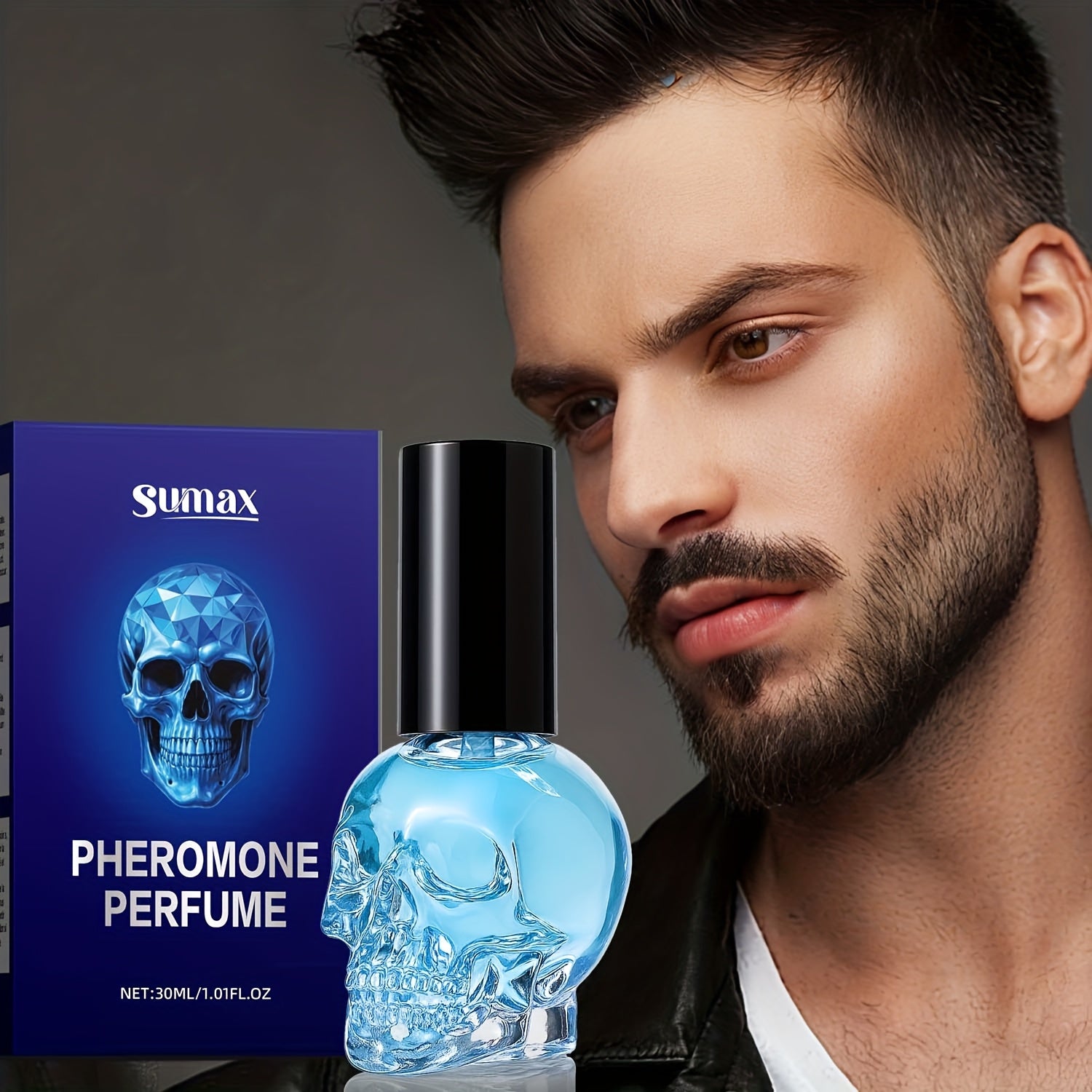 Pheromone Perfume, Long-Lasting Fragrance, Scented, Skull Bottle Design, Sophisticated Minimalism, A Perfume Designed Exclusively for Men, Father's Day or Boyfriend's Gift, Holiday Gift