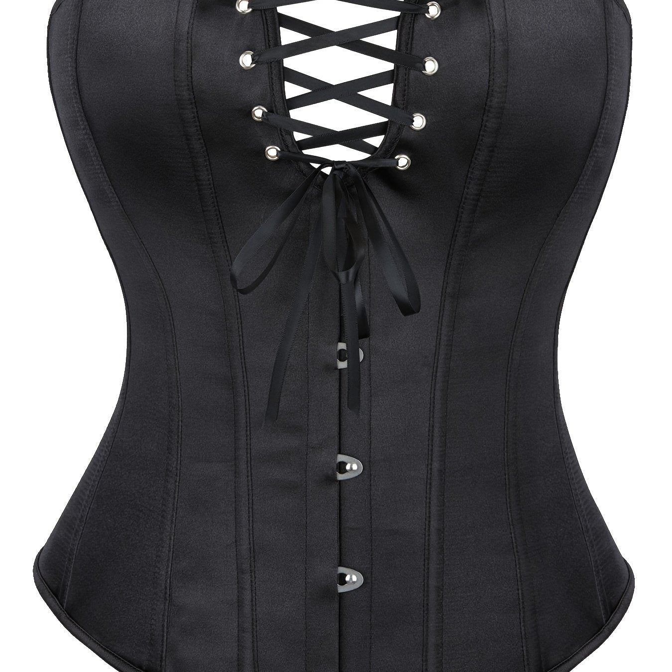 A Women's Strapless Elegant Satin Waist Cinched Tight Top, Classic Black High-end Back Tied Tight Corset, Stylish Design with a Cinched Waist and Beautiful Fit, Suitable for Party Outfits and Daily Wear