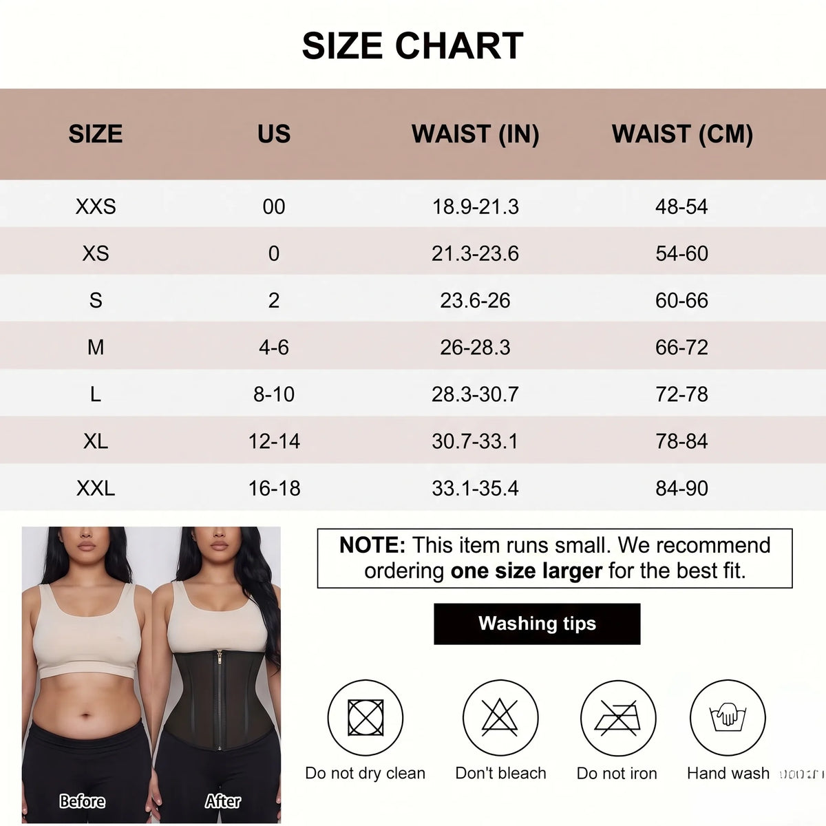 Zipper Hook Closure Basic Waist Trainer For Women Tummy Control Zipper Hook Closure Underbust Corset Cincher Hourglass Body Shaper, Back Support, 4 Steel Ribs, Suitable For Underwear And Daliwear