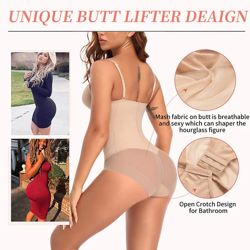 Women Slimming Bodysuits Shapewear Tops Tummy Control Invisible Body Shaper Waist Trainer Sexy Lingerie Underwear Jumpsuit by KATA - Tropical Star