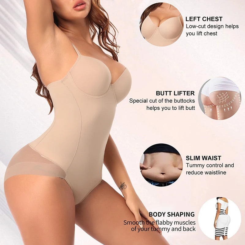 Women Slimming Bodysuits Shapewear Tops Tummy Control Invisible Body Shaper Waist Trainer Sexy Lingerie Underwear Jumpsuit by KATA - Tropical Star