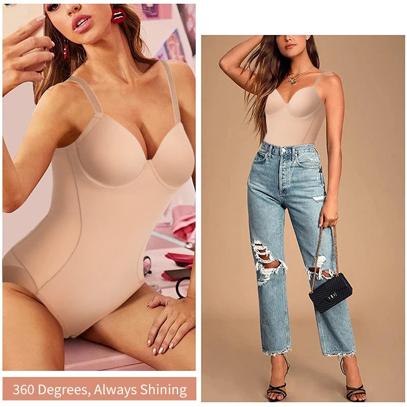 Women Slimming Bodysuits Shapewear Tops Tummy Control Invisible Body Shaper Waist Trainer Sexy Lingerie Underwear Jumpsuit