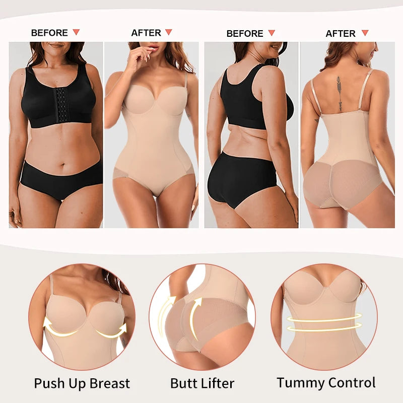 Women Slimming Bodysuits Shapewear Tops Tummy Control Invisible Body Shaper Waist Trainer Sexy Lingerie Underwear Jumpsuit