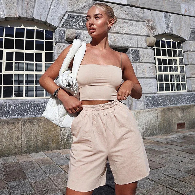 2022 New Fashion Women Spaghetti Strap Crop Top Sexy Bodycon Sleeveless Cami Tube Top Basic Plain Camisole
