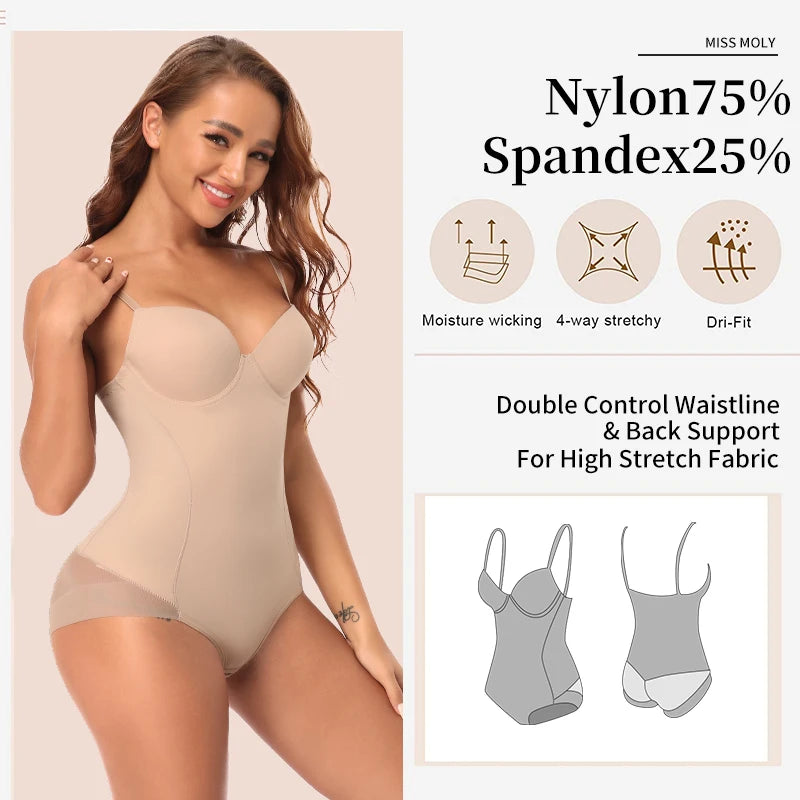 Women Slimming Bodysuits Shapewear Tops Tummy Control Invisible Body Shaper Waist Trainer Sexy Lingerie Underwear Jumpsuit by KATA - Tropical Star