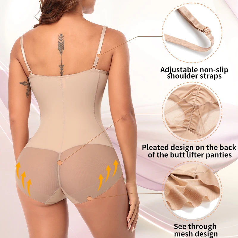 Women Slimming Bodysuits Shapewear Tops Tummy Control Invisible Body Shaper Waist Trainer Sexy Lingerie Underwear Jumpsuit by KATA - Tropical Star