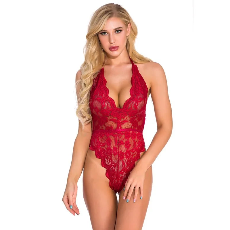 Sexy Bodysuit Woman Lingerie Babydoll Lace One-piece Bodysuit Porno Erotic Pajamas 18+ Adult Lingerie Wedding Sleepwear by KATA - Tropical Star