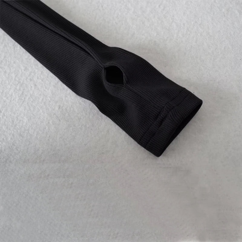 Woman Clothes Fall 2025 Tank Top Sleeve Cover Sleevless Side Pleats Turtleneck T-shirt Sexy Ribbed Knitted Tops Y2k 2529 by KATA - Tropical Star