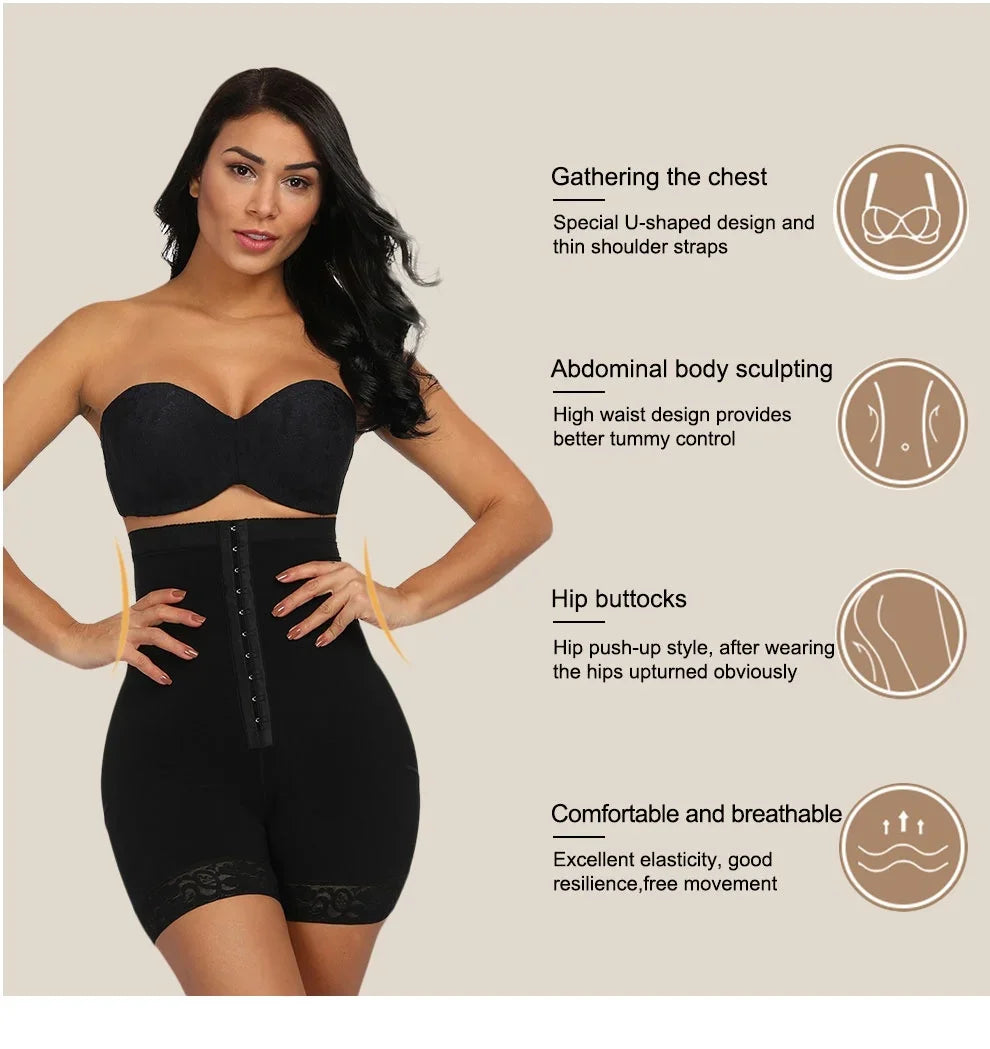 Fajas Colombianas Butt Lifter Shapewear High Waist Tummy Control Panties Waist Trainer Body Shaper