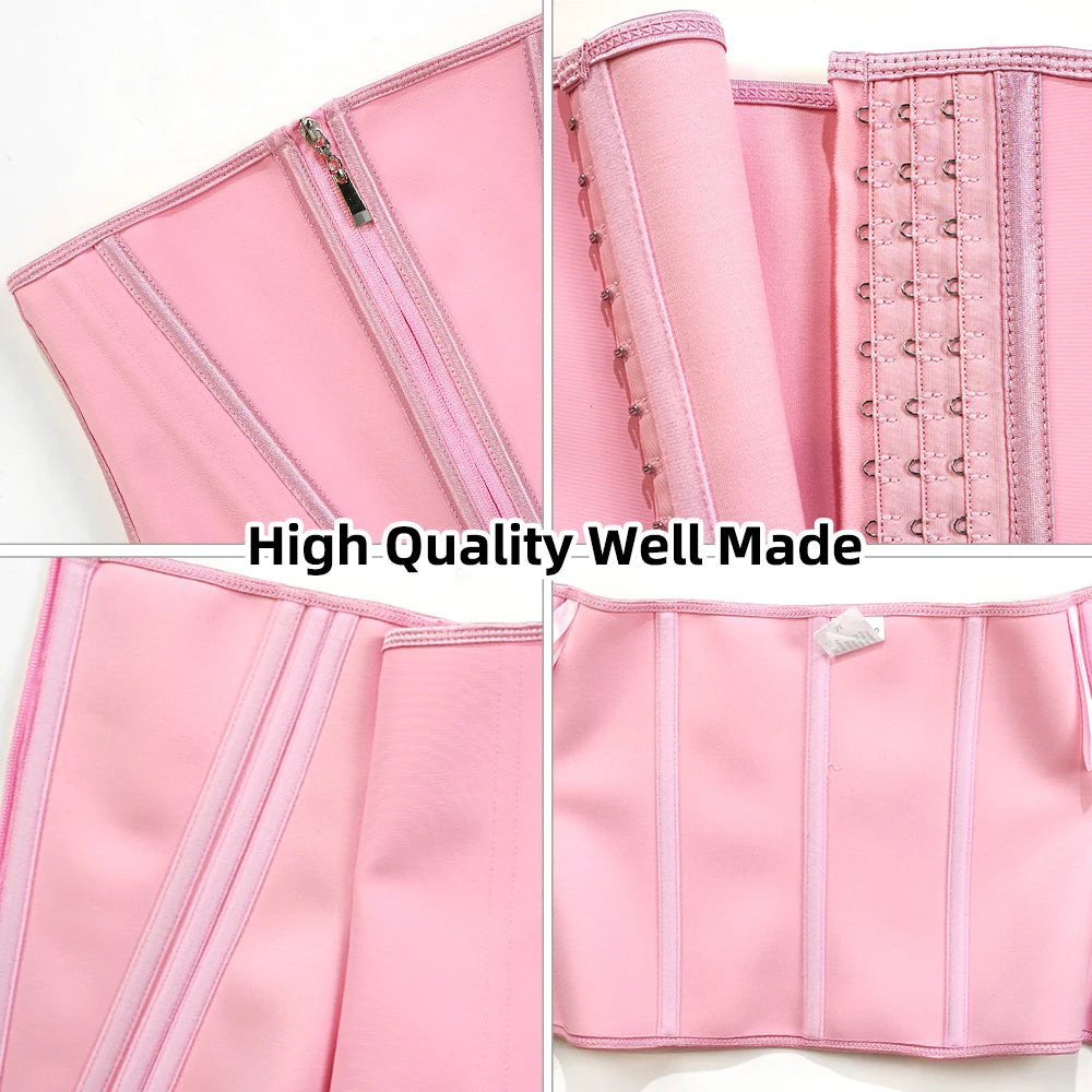 Zipper Hook Closure Basic Waist Trainer For Women Tummy Control Zipper Hook Closure Underbust Corset Cincher Hourglass Body Shaper, Back Support, 4 Steel Ribs, Suitable For Underwear And Daliwear