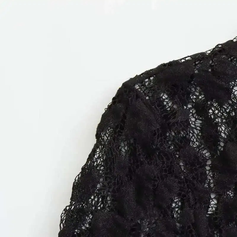 Lace Bodysuit Women's Bodysuit Auutmn Black Cutwork O-Neck Long Sleeves High Spandex Bodysuits Sexy Lingerie For Fine Women L5QW by KATA - Tropical Star