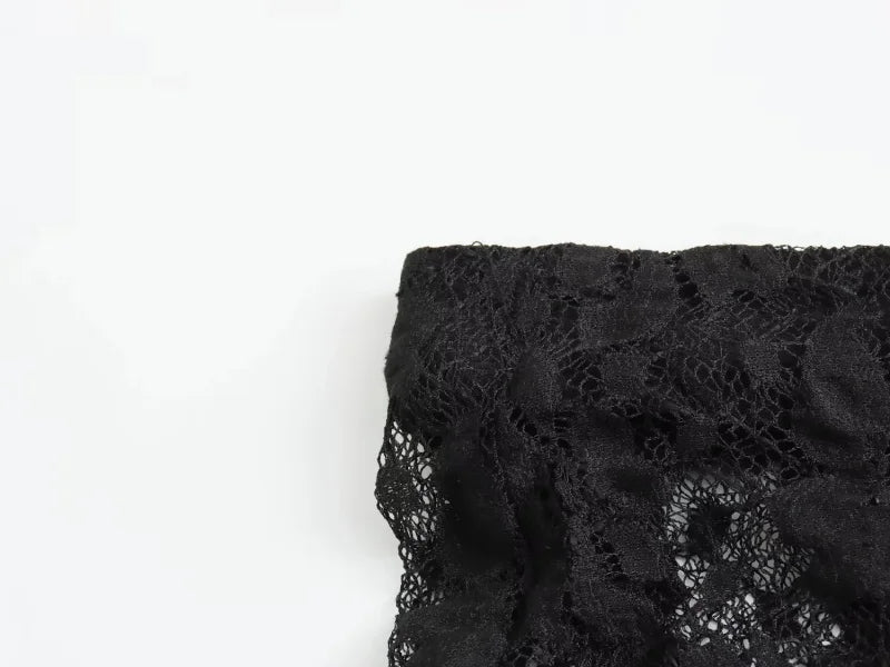 Women’s Sexy Lace Bodysuit Set Long Sleeve Top Flared Pants Party Wear Size Runs Small Trendy Style ﻿by KATA - Tropical Star