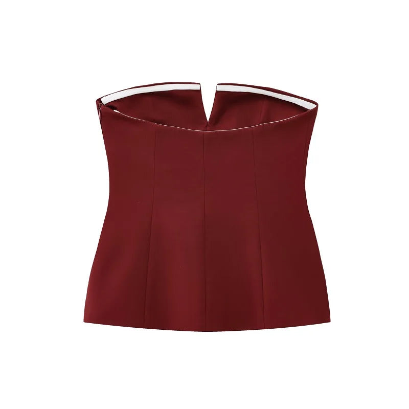 MUJER off Shoulder Tube Top Women Sexy Strapless Crop Top Woman Fashion Backless Short Tops for Women Spring Bustier Vest Top
