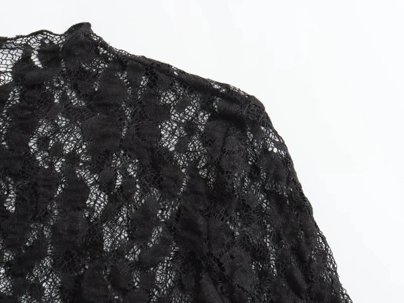 Women’s Sexy Lace Bodysuit Set Long Sleeve Top Flared Pants Party Wear Size Runs Small Trendy Style ﻿by KATA - Tropical Star
