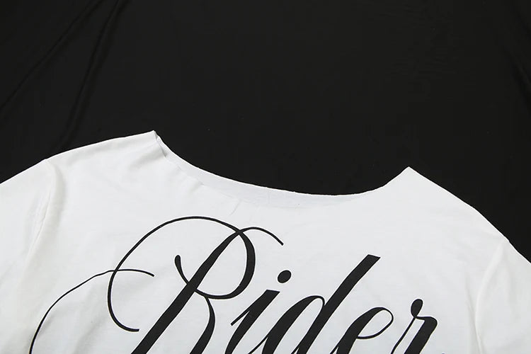 Weird Puss Letter Print Crop Tops Women Summer Trend Wild Biased Collar Street Skinny Simple Classic Streetwear Daily Soft Tees by KATA - Tropical Star