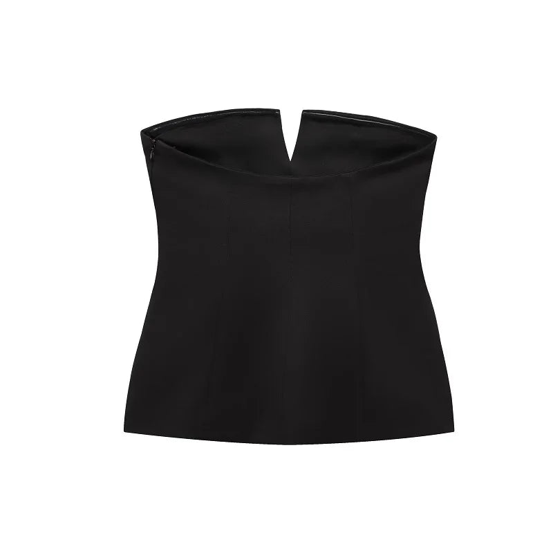 MUJER off Shoulder Tube Top Women Sexy Strapless Crop Top Woman Fashion Backless Short Tops for Women Spring Bustier Vest Top