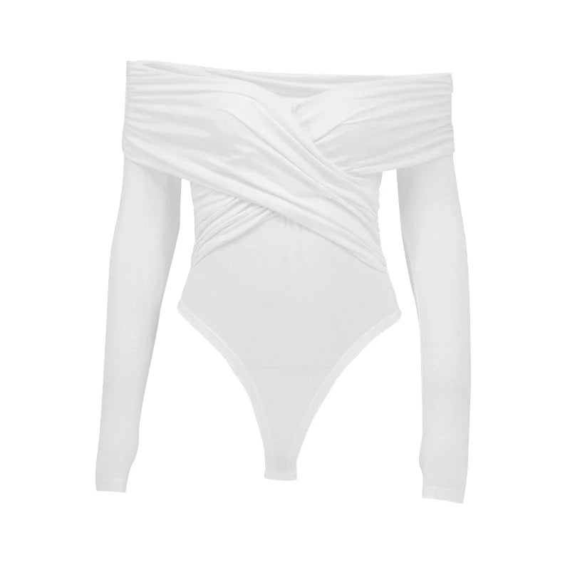 Women Bodysuits New Autumn Sexy Backless Solid Corset Slim Fashion Crossed Bodysuits Long Sleeves Casual Female Elegant Rompers