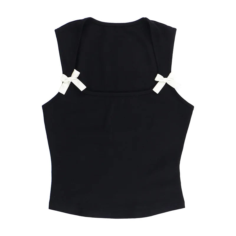 Gothic Print Black Tube Top Women Strapless Skinny Cropped Tops Summer Casual Chic Graphic Tees Y2K Streetwear Vest Basic