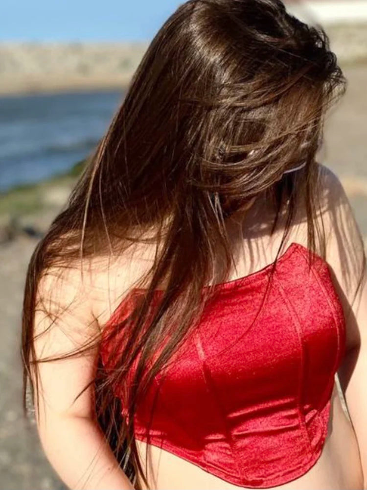 Sleeveless Off Shoulder Fashion Sexy Corset Crop Tops Vest Female Underwear Backless Bustier Top Solid by Kata