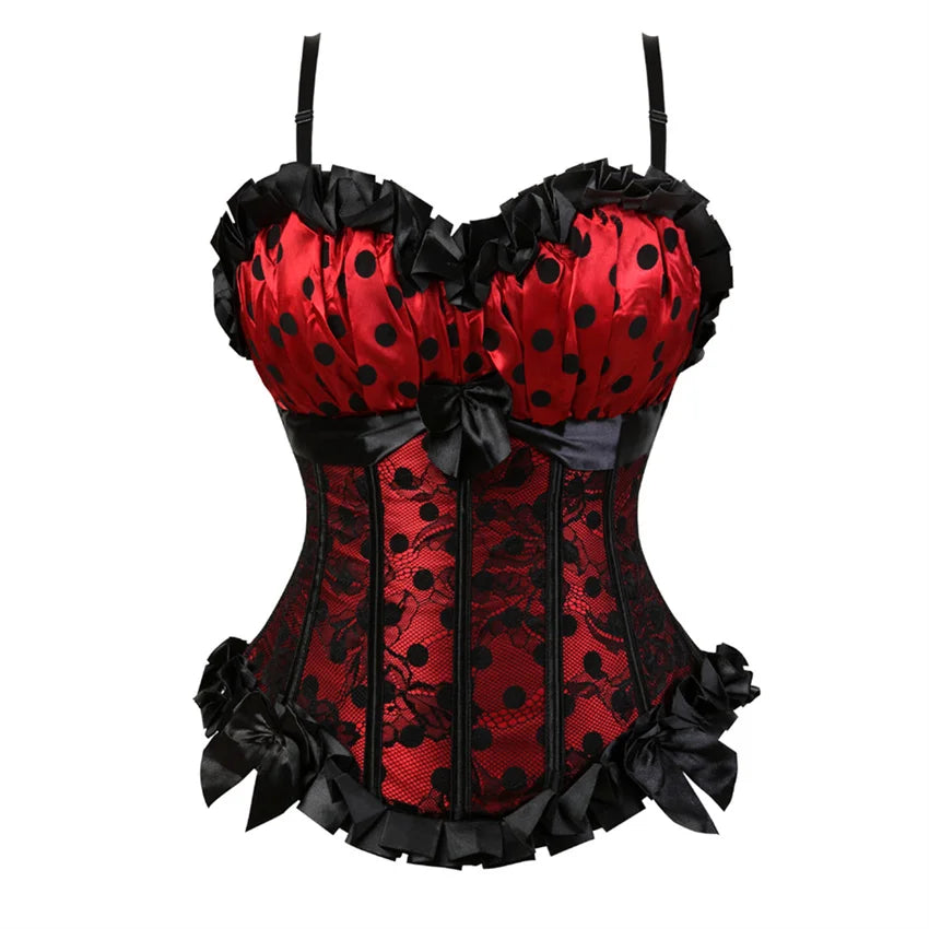 Women Corset with Straps Black Overbust Corset Plus Size Floral Jacquard Corset Zipper Top Gothic Steampunk Corset Bustier
