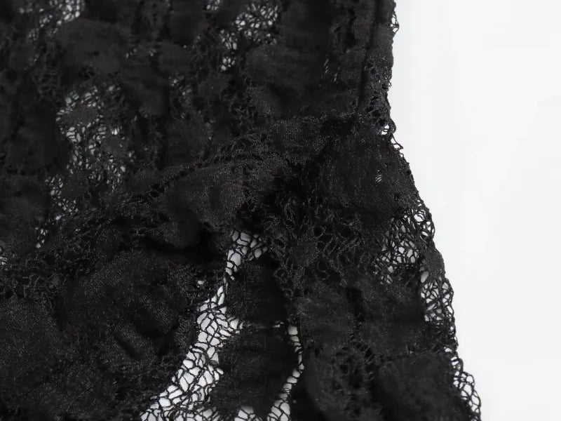 Women’s Sexy Lace Bodysuit Set Long Sleeve Top Flared Pants Party Wear Size Runs Small Trendy Style ﻿by KATA - Tropical Star