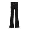 Women’s Sexy Lace Bodysuit Set Long Sleeve Top Flared Pants Party Wear Size Runs Small Trendy Style ﻿