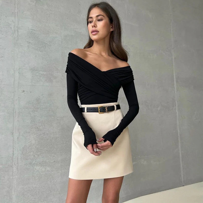 Women Bodysuits New Autumn Sexy Backless Solid Corset Slim Fashion Crossed Bodysuits Long Sleeves Casual Female Elegant Rompers by KATA - Tropical Star