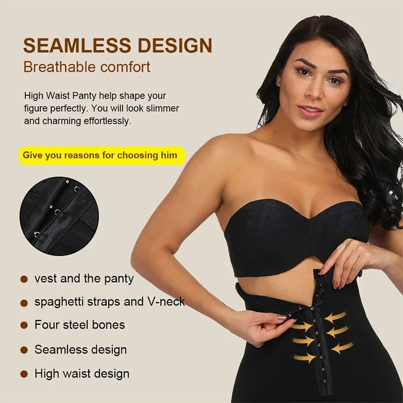Fajas Colombianas Butt Lifter Shapewear High Waist Tummy Control Panties Waist Trainer Body Shaper