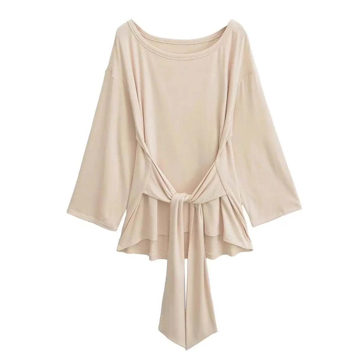 See Through Long sleeve Oversize T shirt Women Sexy Back Bandage Off shoulder Top Female Basic Long Tees Korean Chic Lady New by KATA - Tropical Star