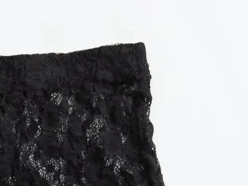 Women’s Sexy Lace Bodysuit Set Long Sleeve Top Flared Pants Party Wear Size Runs Small Trendy Style ﻿by KATA - Tropical Star