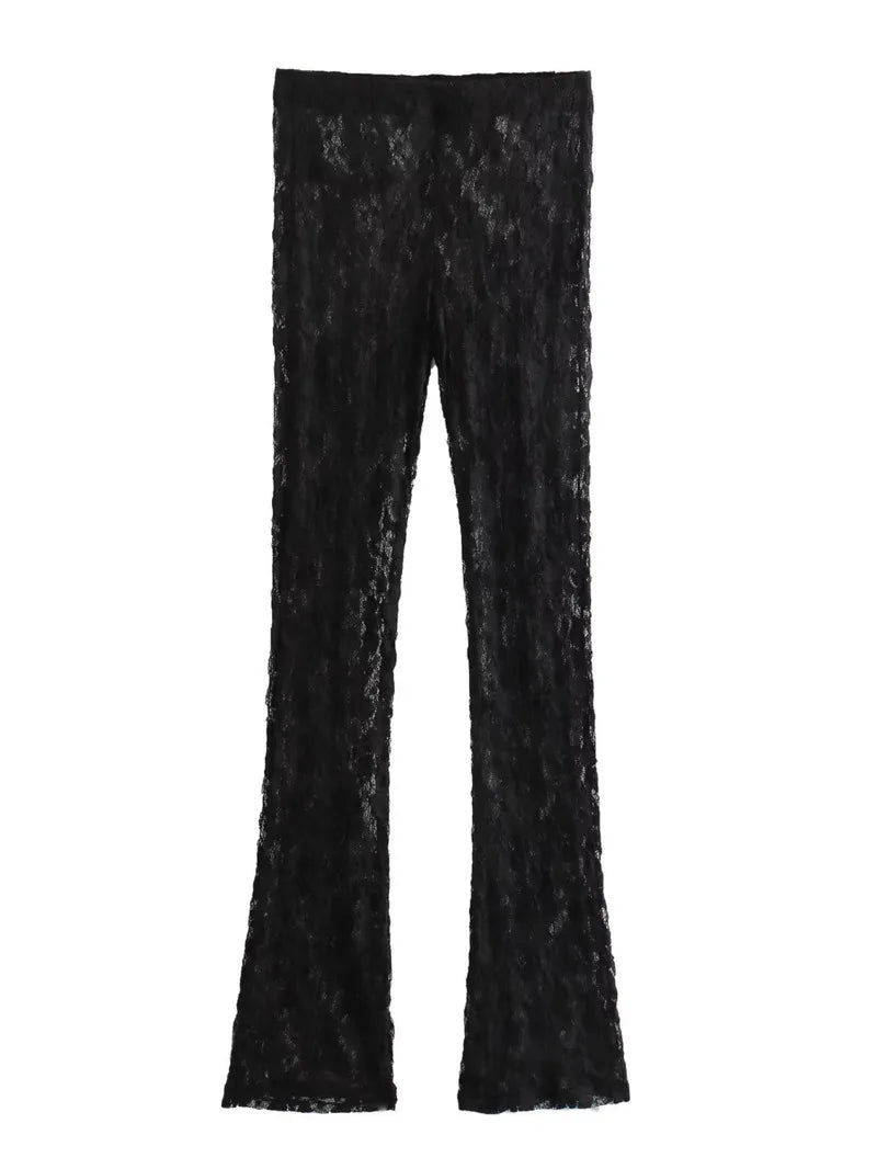 Lace Bodysuit Women's Bodysuit Auutmn Black Cutwork O-Neck Long Sleeves High Spandex Bodysuits Sexy Lingerie For Fine Women L5QW by KATA - Tropical Star