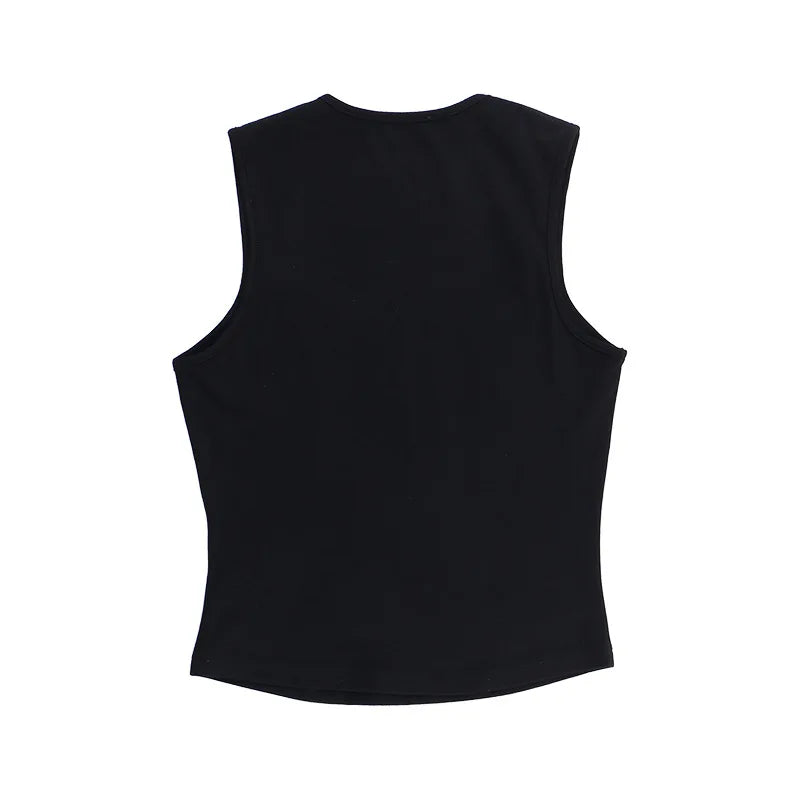 Gothic Print Black Tube Top Women Strapless Skinny Cropped Tops Summer Casual Chic Graphic Tees Y2K Streetwear Vest Basic