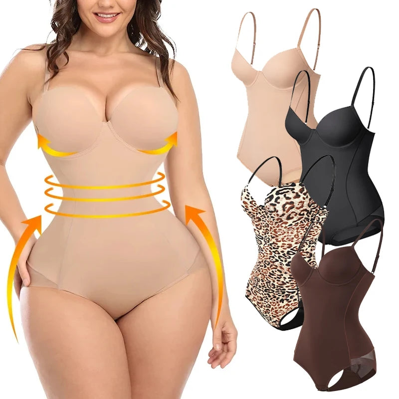 Women Slimming Bodysuits Shapewear Tops Tummy Control Invisible Body Shaper Waist Trainer Sexy Lingerie Underwear Jumpsuit by KATA - Tropical Star
