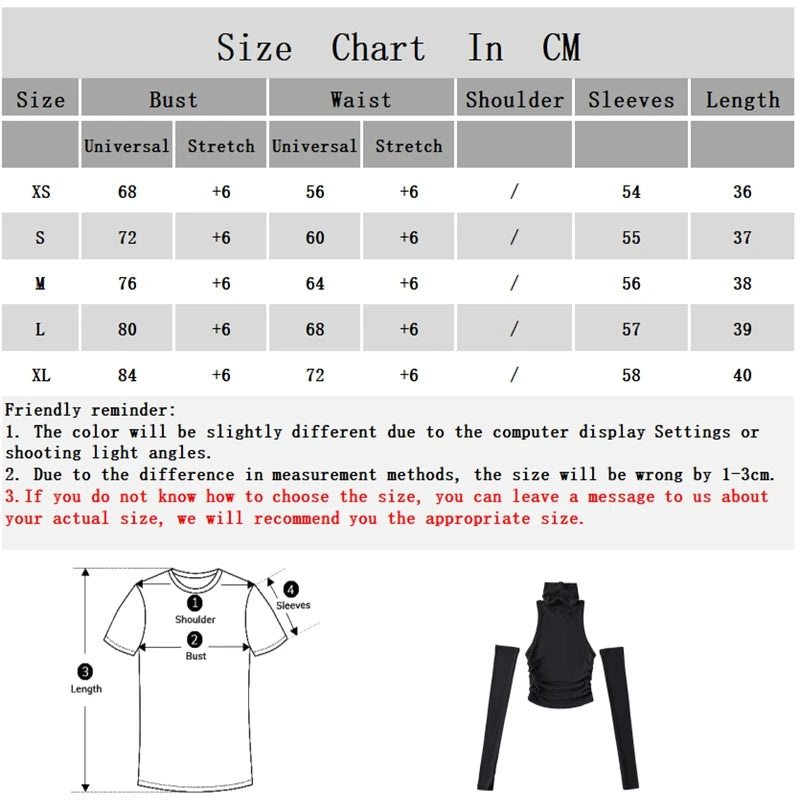 Woman Clothes Fall 2025 Tank Top Sleeve Cover Sleevless Side Pleats Turtleneck T-shirt Sexy Ribbed Knitted Tops Y2k 2529 by KATA - Tropical Star