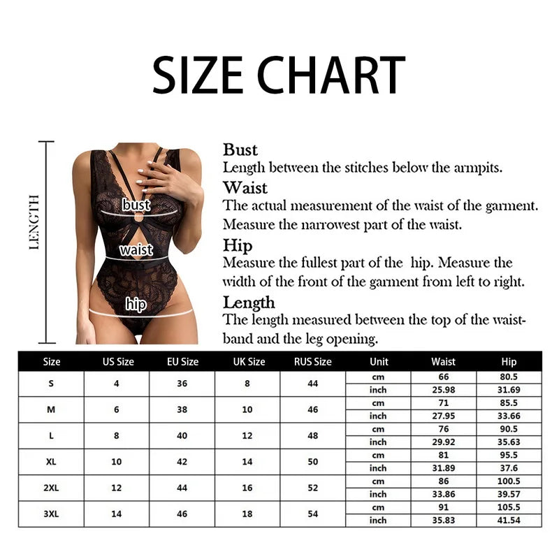 Hot Sex Women Lace See-through Babydoll Sexy Transparent Body Lingerie Porno Mesh Bodysuit Lingerie Teddies Mesh Women Bodysuit by KATA - Tropical Star