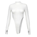 Bodysuits Spring Bodys for women Long Sleeve Slim Sexy Y2k Tops half high collar Nightclub Female Clothing Fashion Onesie Qx36 by KATA - Tropical Star