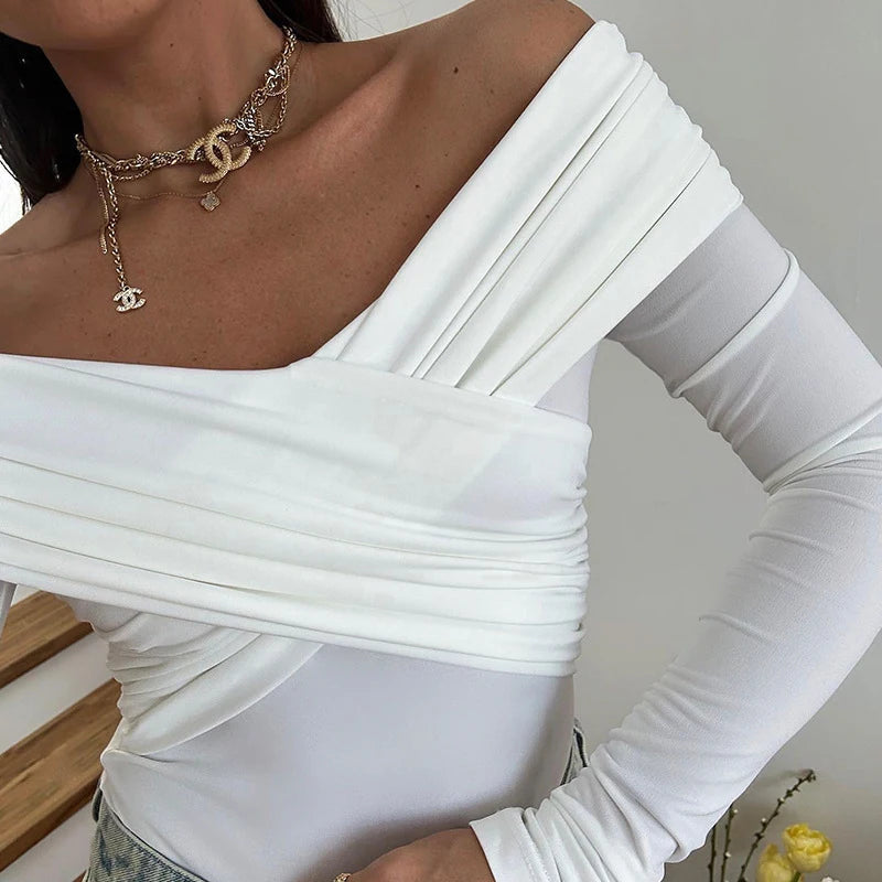 Women Bodysuits New Autumn Sexy Backless Solid Corset Slim Fashion Crossed Bodysuits Long Sleeves Casual Female Elegant Rompers