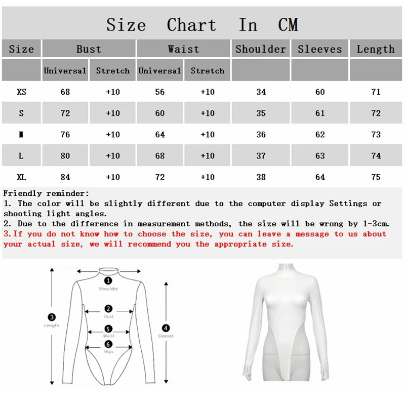 Bodysuits Spring Bodys for women Long Sleeve Slim Sexy Y2k Tops half high collar Nightclub Female Clothing Fashion Onesie Qx36