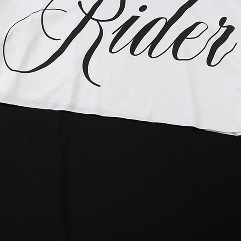 Puloru Off One Shoulder Crop Tops Women's Letter Print Short Sleeve Loose Fit T-Shirts Streetwear Grunge Clothes Casual Tees by KATA - Tropical Star