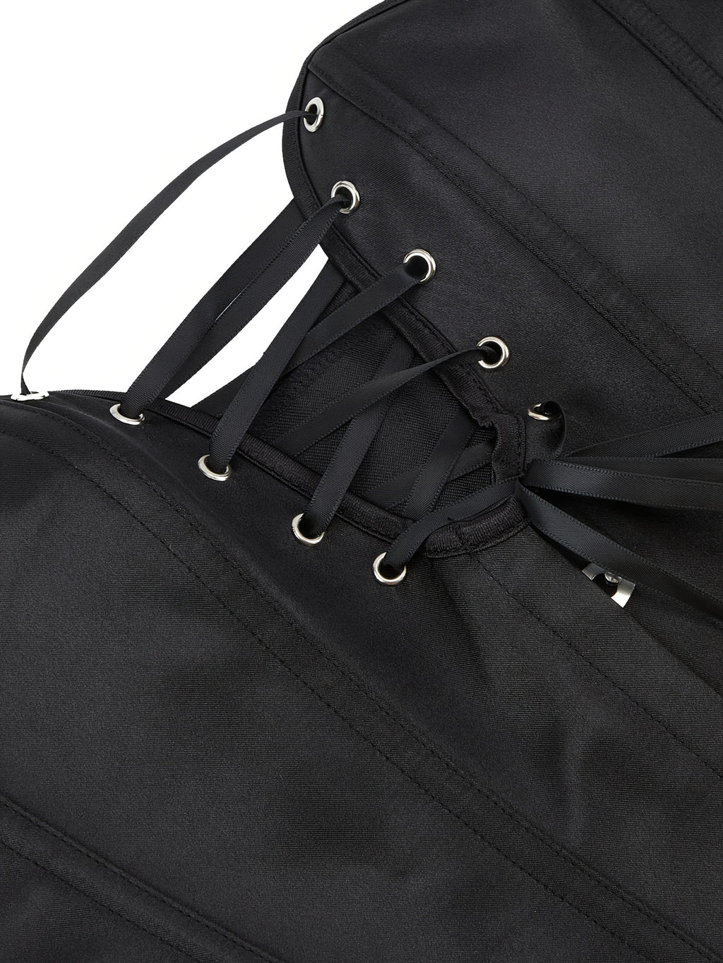 A Women's Strapless Elegant Satin Waist Cinched Tight Top, Classic Black High-end Back Tied Tight Corset, Stylish Design with a Cinched Waist and Beautiful Fit, Suitable for Party Outfits and Daily Wear