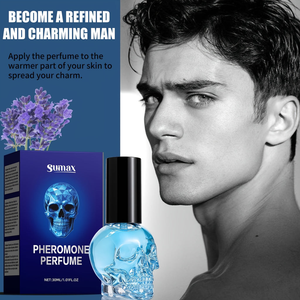 Pheromone Perfume, Long-Lasting Fragrance, Scented, Skull Bottle Design, Sophisticated Minimalism, A Perfume Designed Exclusively for Men, Father's Day or Boyfriend's Gift, Holiday Gift